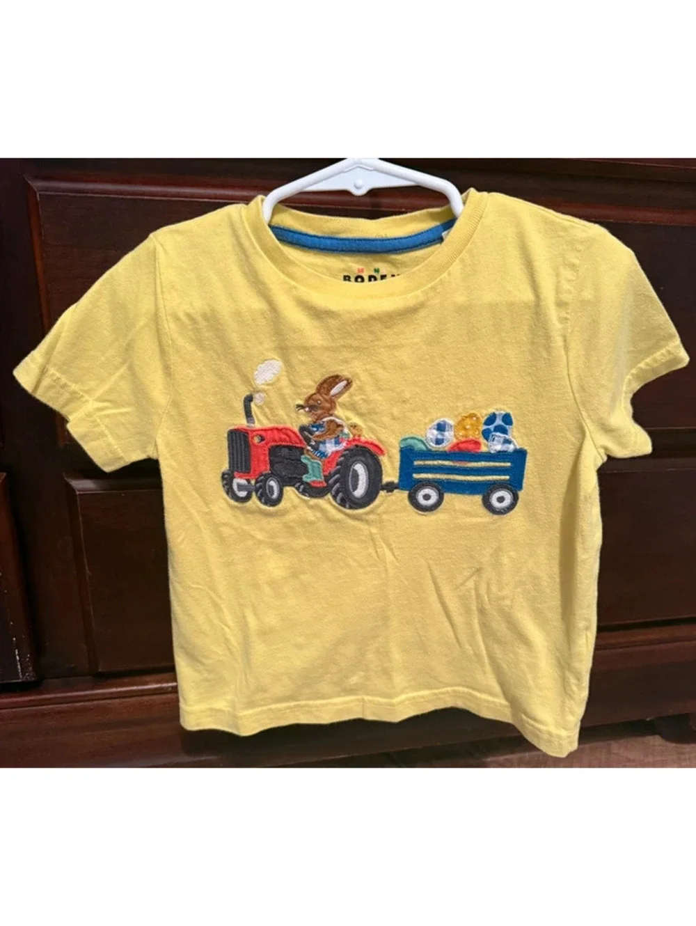 Mini Boden Short Sleeve Bunny Tractor Easter Shirt